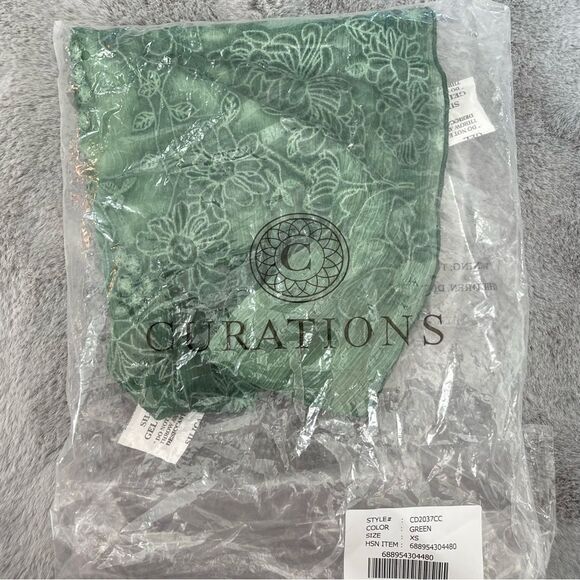 NWT Curations HSN green embroidered tank size XS - Picture 12 of 12